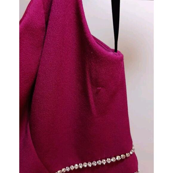 B. Smart Juniors Size 9 Magenta Spaghetti Strap Rhinestones Dress Pink NWT *FLAW - Picture 11 of 11
